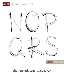 Vector drawing in by hand alphabet. Hand drawing font