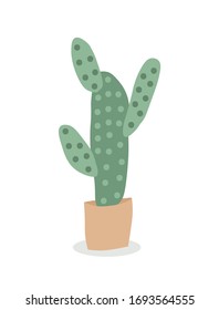 Vector drawing of a cactus in a bowl.