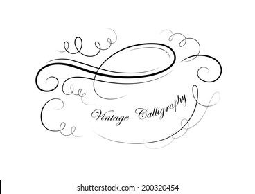 Vector drawing with calligraphic design elements. Space for your text.