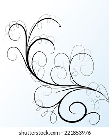 Vector drawing with calligraphic design elements.