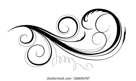 Vector drawing with calligraphic design elements.