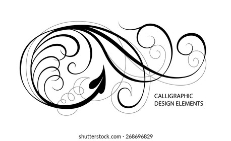 Vector drawing with calligraphic design elements.