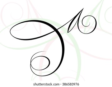 Vector drawing with calligraphic design elements.