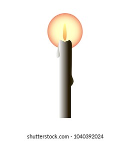 Vector drawing candle. Burning candle colorful 