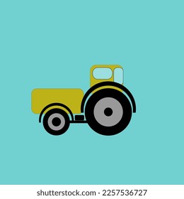 Vector drawing of a car, truck, tractor