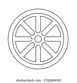 Vektorradsymbol, Umriss-flacher Stil