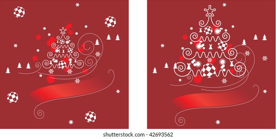 Vector drawing for a card, for a packing background. A celebratory Christmas background