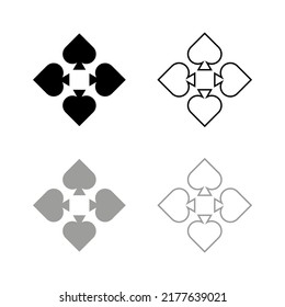 Vector drawing card peak, color black and gray flat style