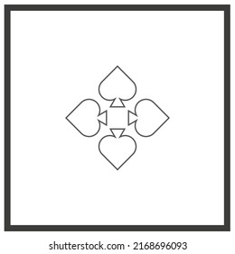 Vector drawing card peak, contour color black flat style