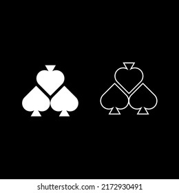 Vector drawing card peak, silhouette and contour color white flat style