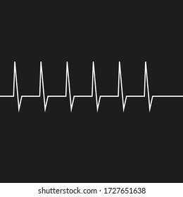 Vector drawing cardio line beating color white