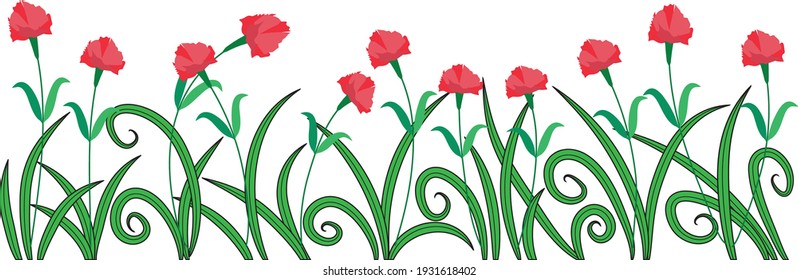 jardín de flores de canal de dibujo vectorial

