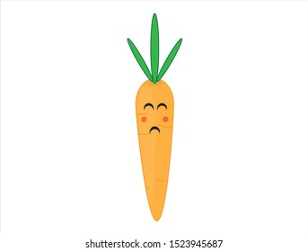 vector drawing carrot on white background