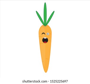 vector drawing carrot on white background