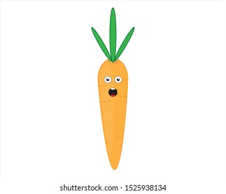 vector drawing carrot on white background