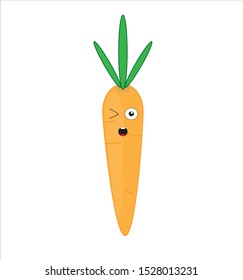 vector drawing carrot on white background