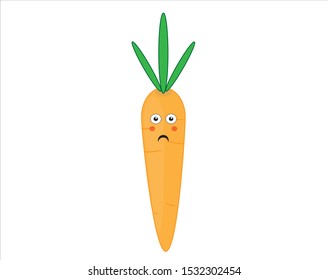 vector drawing carrot on white background
