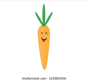 vector drawing carrot on white background