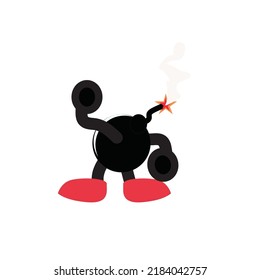 vector drawing of a cartoon bomb ready to explode
