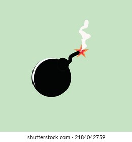 vector drawing of a cartoon bomb ready to explode