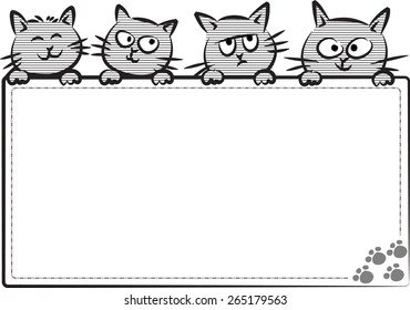 Cat Holding Blank Card Stock Vector (Royalty Free) 290933963