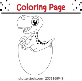 dibujo vectorial de los dinosaurios de dibujos animados. Ilustración vectorial en blanco y negro de los animales. Libro de Colores para niños.