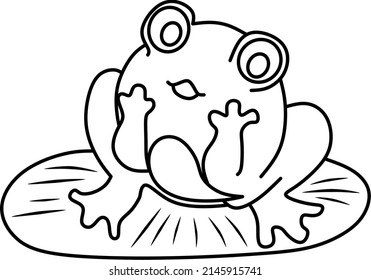 dibujo vectorial de la rana de dibujos animados para el libro de colorear.