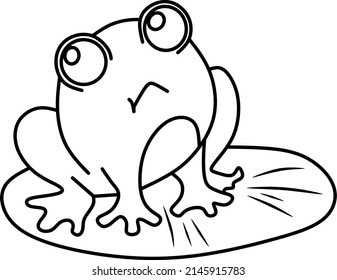 dibujo vectorial de la rana de dibujos animados para el libro de colorear.