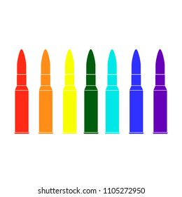 Vector drawing cartridges. Set cartridges, silhouette colorful flat style