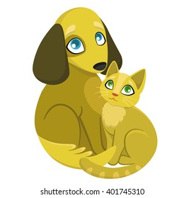 Vector Drawing Cat Dog Stock Vector (Royalty Free) 401745310 | Shutterstock