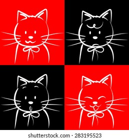 vector drawing cat face