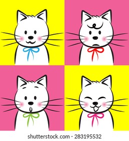 vector drawing cat face