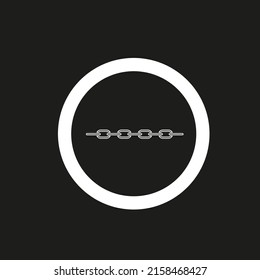 Dibujo vectorial de una cadena. Enlaces de cadena, color blanco, estilo plano