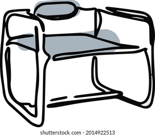 Vector drawing of a chair. Handmade work. A great idea for a greeting card, calendar, holiday invitation, wrapping paper. Suitable for decorating recipes, frames
