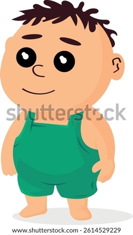 vector drawing, vector, drawing, character. barefoot, little man, pot-bellied, hero