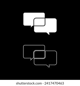 Vector drawing chat cloud color white flat style