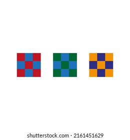 Vector drawing checkerboard square, colorful, flat style 