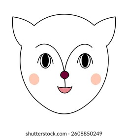 Vector drawing of a cheerful smiling animal face.