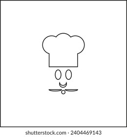Dibujo vectorial del chef en color negro estilo plano