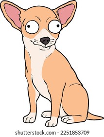 the vector drawing of chihuahua 