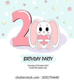 vector drawing of children's party or birthday invitation