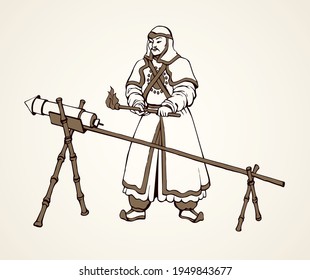 Vector drawing of Chinese warrior