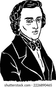 vector drawing of CHOPIN portrait