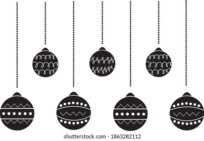 
vector drawing of Christmas balls. Festive decor