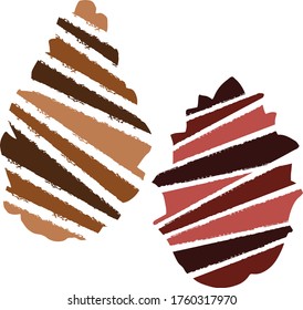 Dibujo vectorial de conos de navidad. Conos forestales. Cono de pino. Naturaleza. Esbozo, ilustración.
