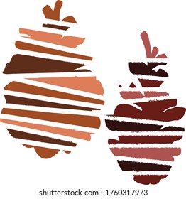 Vector drawing of christmas cones. Forest cones. Pine cone. Nature. Sketch, illustration.