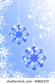 Vector dibujando juguetes navideños en el fondo de la nieve