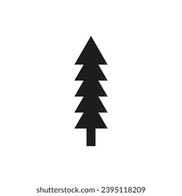 Vector drawing Christmas tree color black flat style