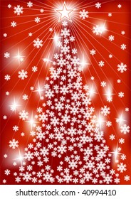 Vector drawing of a Christmas tree. Christmas Decorations and Lighting