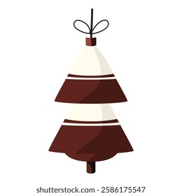 Vector Drawing of Christmas Tree Toy in Pine Tree Shape